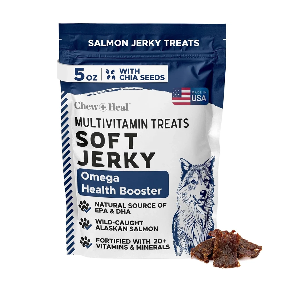 Limited Ingredient Wild Alaskan Salmon Multivitamin Soft Jerky Dog Treats, 12-oz and